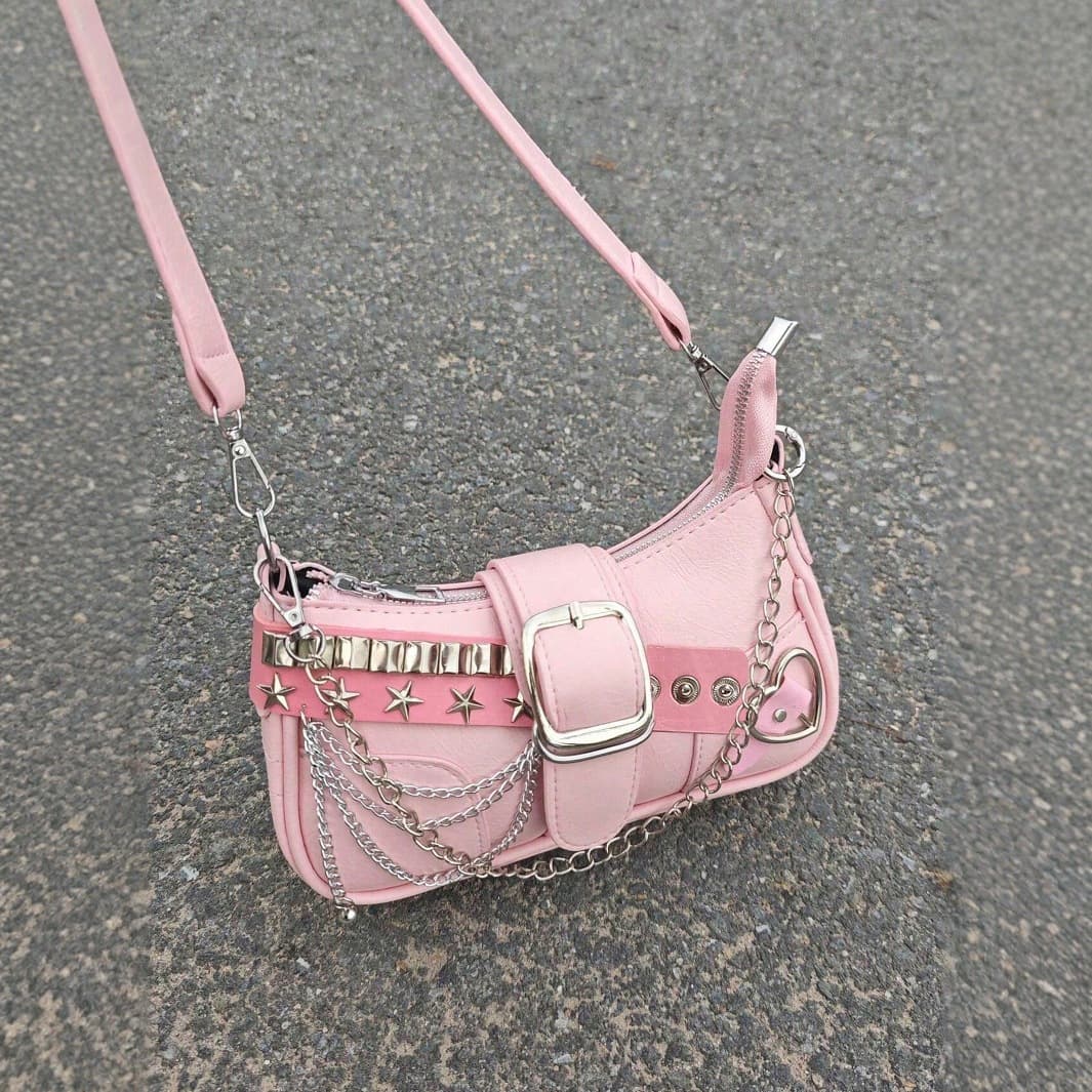 Y2K Trendy Underarm Bag Versatile Crossbody Bag Star Print French Bread Single Shoulder Bag for Daily Use Urban Minimalist Style