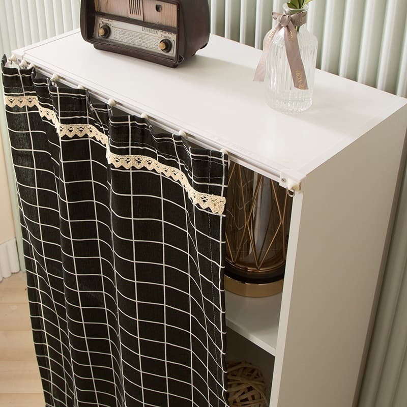 Cabinet Curtain Partition, Water Separator Curtain Slide, Dressing Table Mirror, Fabric Curtain Storage Rack, Cabinet Clutter Pull Curtain