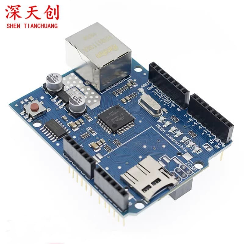 New Ethernet W5100 Network Expansion Board Module with SD Card Expansion, Compatible with UNO R3