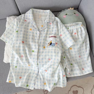Cloud Cotton Pajama Set for Women, New Summer Short Sleeve Shorts, Sweet and Cute Wearable Out Loungewear Set