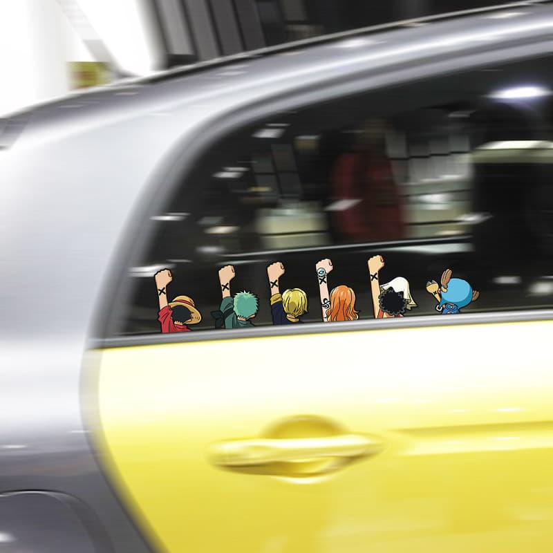 Reflective cartoon back combination electric car sticker rear window car sticker personalized creative cover scratch sticker