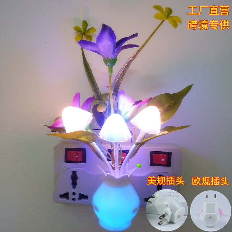 Cross-border exclusive novelty luminous pomegranate creative LED light-controlled sensor light vase night light wall light for breastfeeding