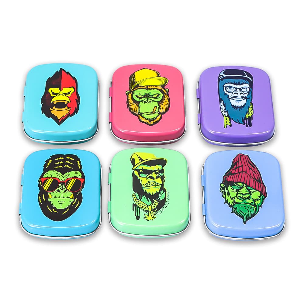 New Gorilla Tinplate Sealed Pill Box Moisture-Proof Tobacco Box Storage Box Tobacco Box