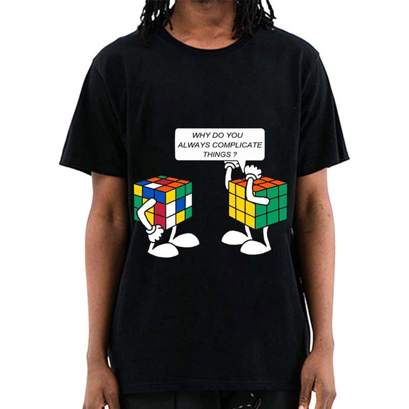 Summer Shirt Rubik Cube _ Melted Rubiks Cube_yythkg Dark Gray