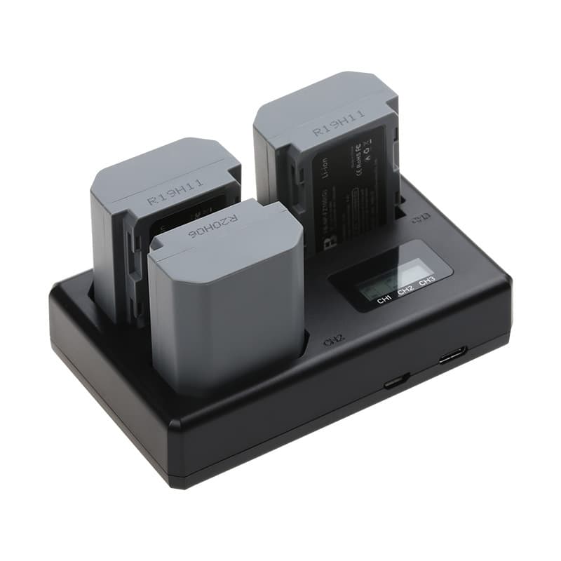 Fengbiao NP-FZ100 Battery Charger for Sony A7R4 and A7M4 Cameras (A7M3 and A9) - USB Triple Slot Charger