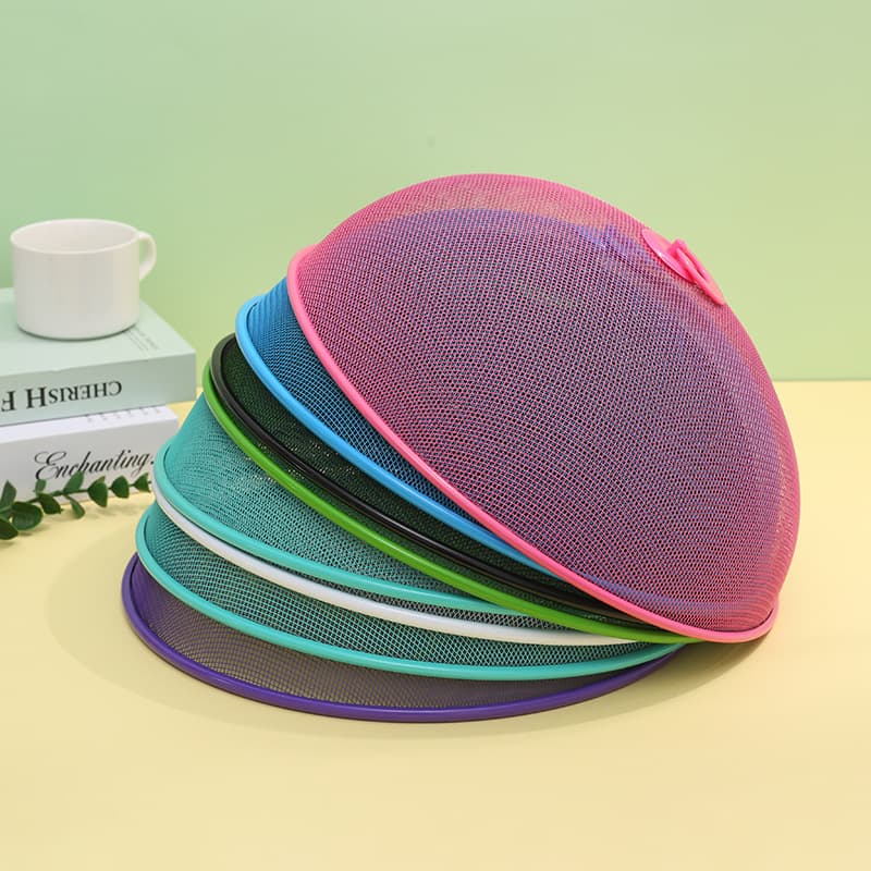 Round Table Food Dust and Insect Cover, Fine-Mesh Food Lid with Gift Metal Basket, Manufacturer Wholesale Food Shield