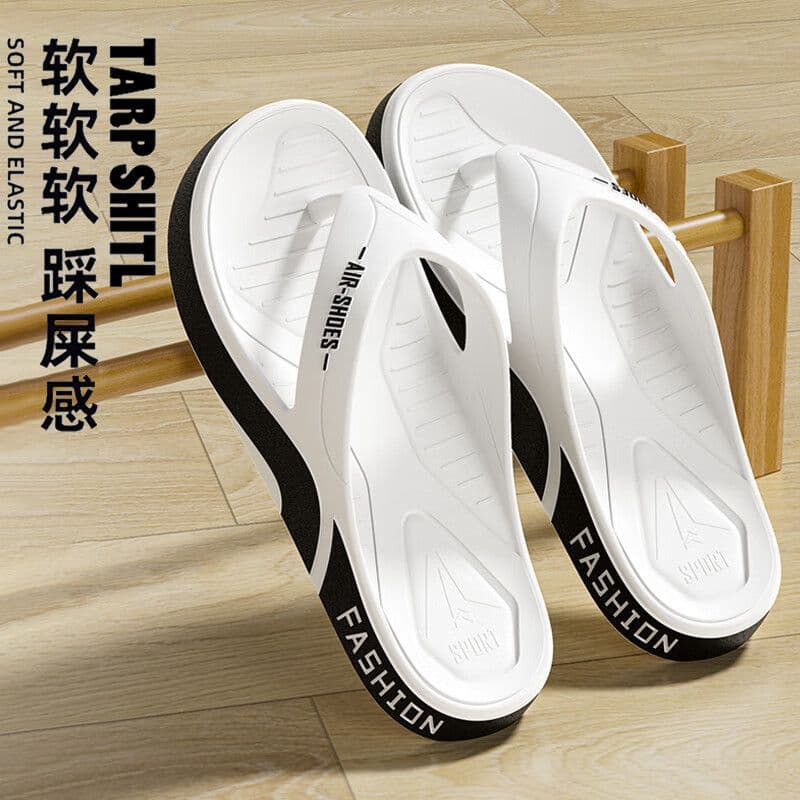 Men's Summer Slippers, Soft Sole Non-Slip Beach Sandals, Comfortable PVC Flip Flops for Casual Sports