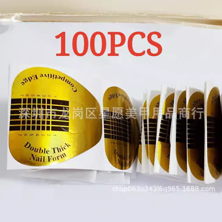 Cross-border manicure golden horseshoe paper holder 100/piece Nail art extension paper holder Special for phototherapy crystal nails