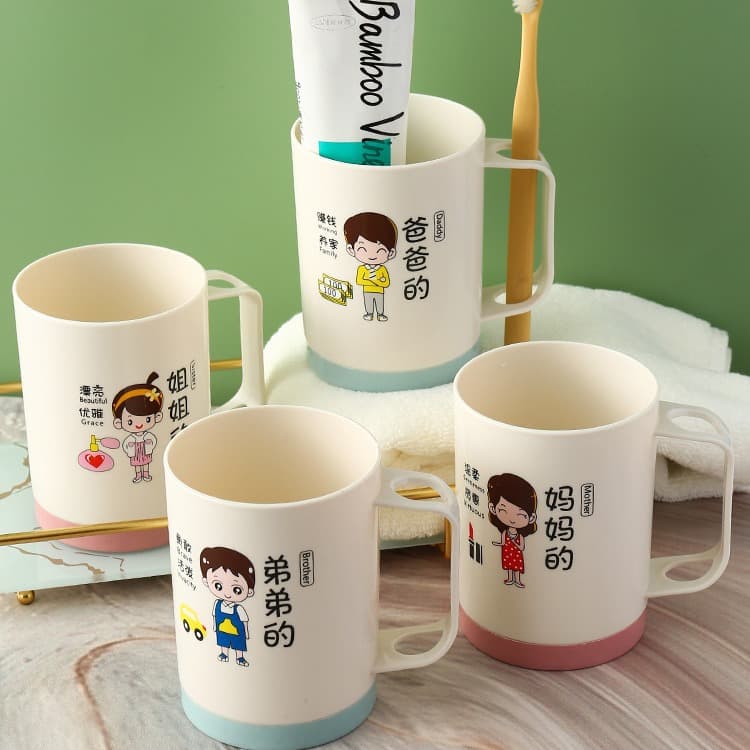 Wholesale Parent-Child Toothbrushing Cup, Family of Three Mouthwash Cup, Home Toothbrush Cup Set, Family Pack Large Capacity Dental Cup