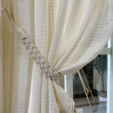 New cross-border hemp rope curtain clips, living room curtain tiebacks, woven curtain ties, handmade curtains.