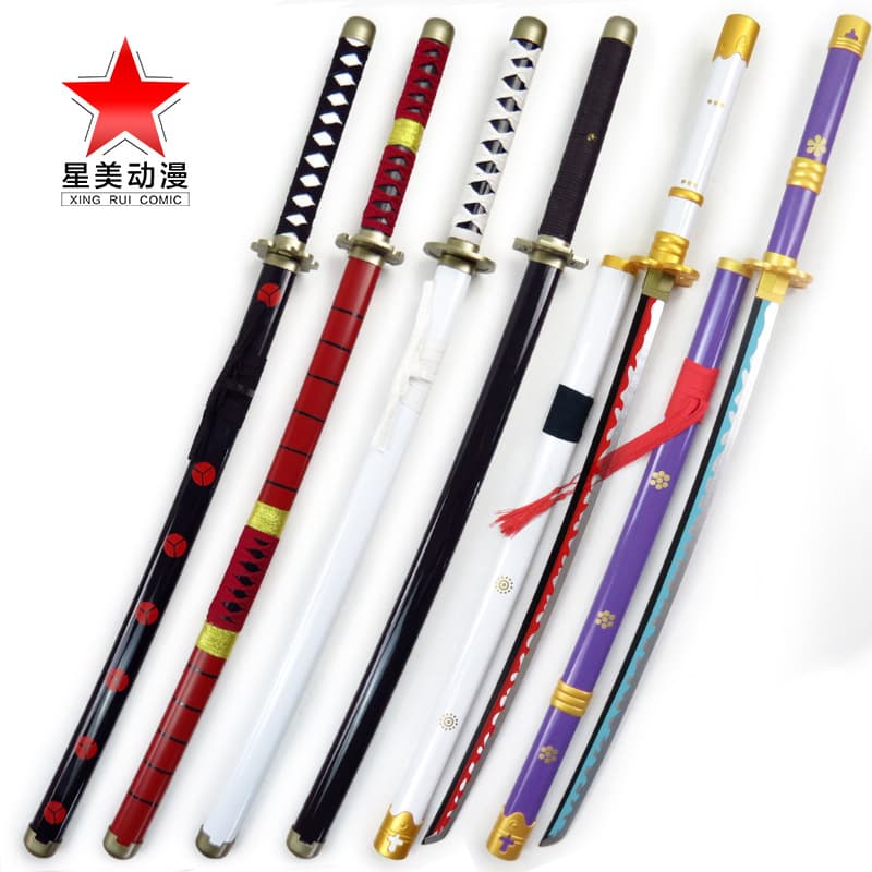 One Piece Zoro's Three Swords ABS Japanese Anime Weapon Toy Props Kendo Wooden Sword Enma Ten