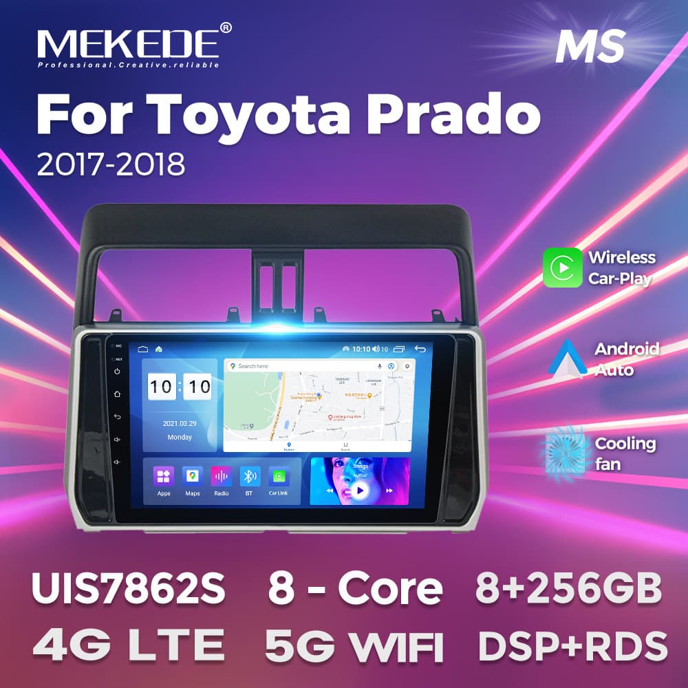 For Toyota Prado Land Cruiser Prado Car Large Screen Android Navigation CarPlay