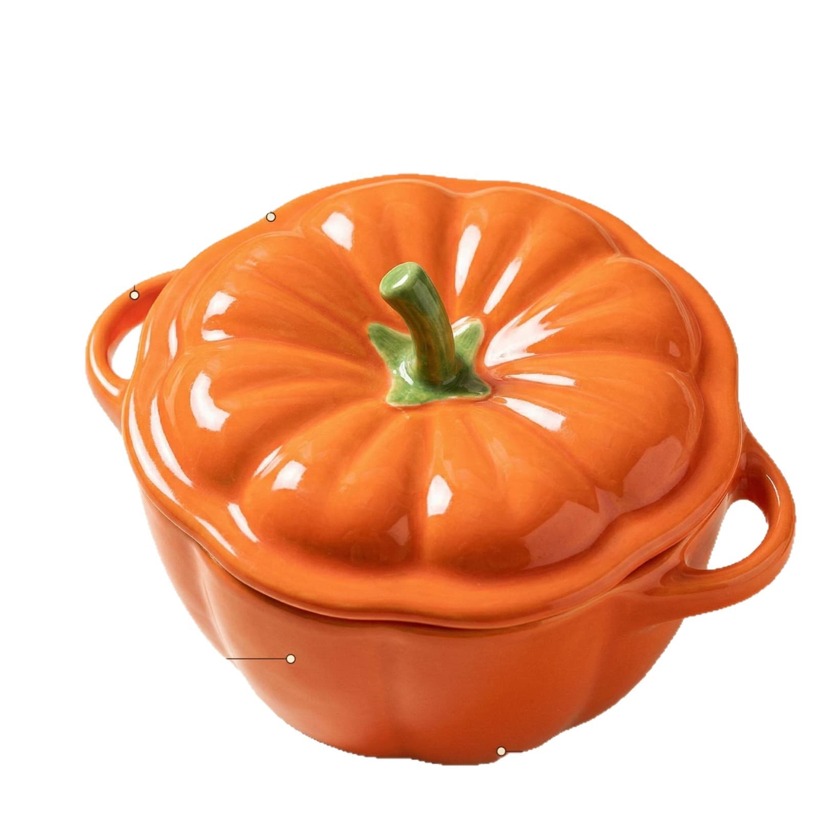 Creative Cute Pumpkin Steamed Egg Bowl with Lid, Household Ceramic Double-Handled Stew Bowl, Soup Bowl, Rice Bowl, Baby Food Bowl