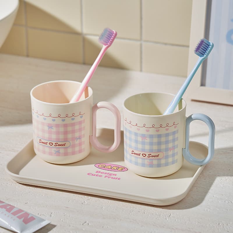 Sweetheart Girl Mouthwash Cup Couple Kids Toothbrush Cup Dormitory Bathroom Toiletries Household Couple Toothbrush Cup