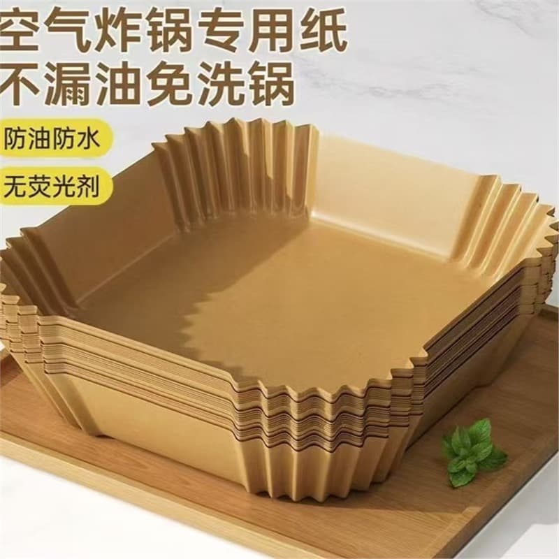 Round air fryer-specific paper, food-grade silicone-coated paper liners, disposable household oil-absorbing paper, baking household paper