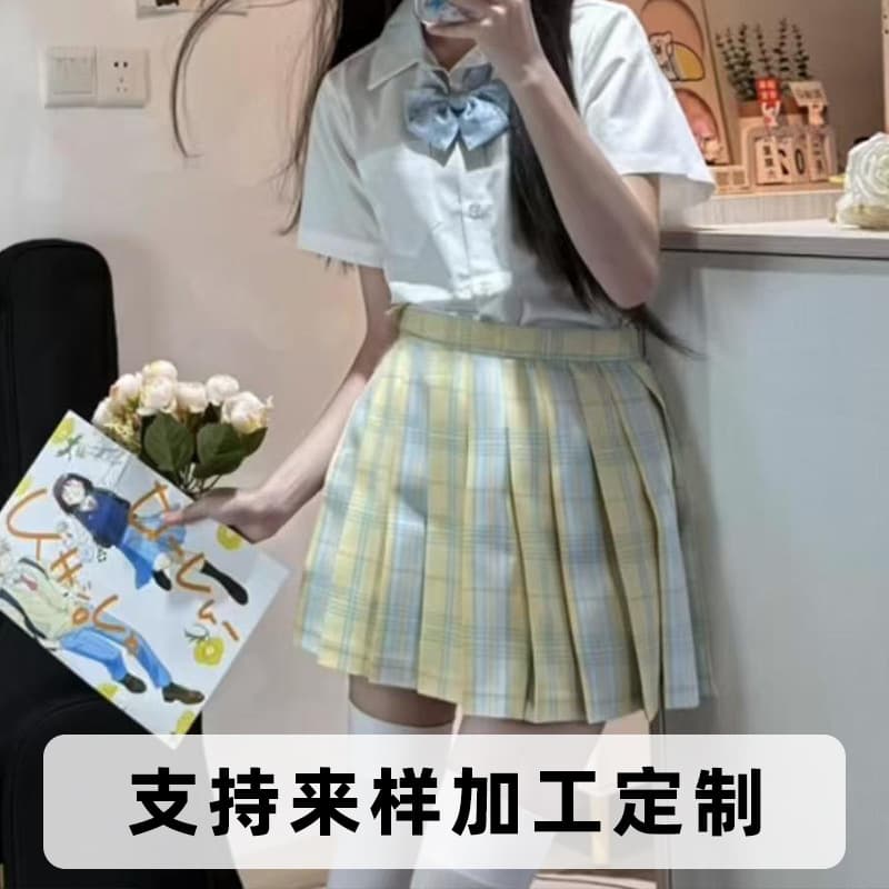 Yuzuki pleated skirt for women, spring, summer, and autumn JK campus style, school style, cosplay uniform, plaid skirt, half-length skirt, Xiaohongshu.