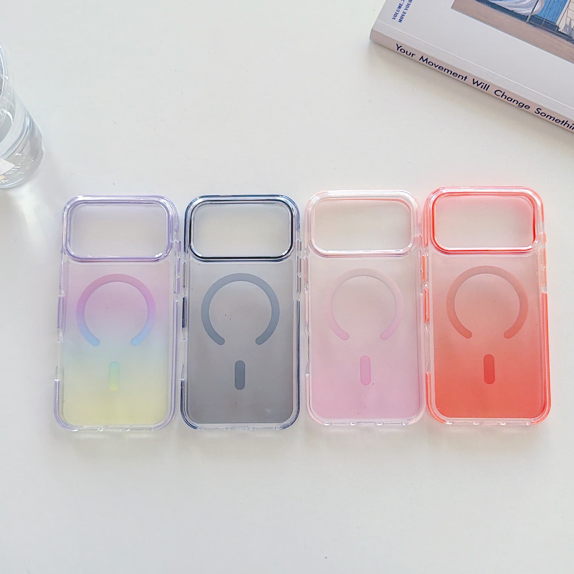 Gradient Magnetic iPhone 17 Pro Max Phone Case Semi-Transparent Apple 16 Anti-Drop Minimalist 15 Pro/14 Protective Case
