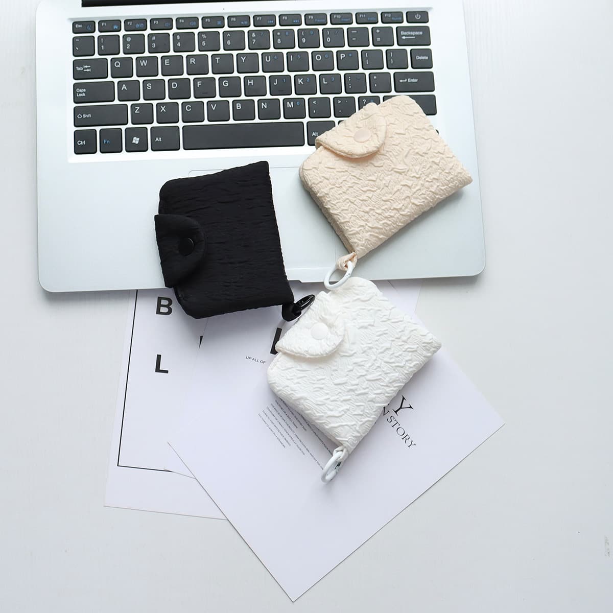 Portable Japanese-Style Daily Use Polyester Coin Purse for Girls, Card Holder, Key Pouch, Street Fashion Trendy Hanging Bag
