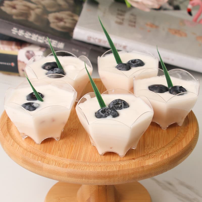 Disposable Dessert Table Mousse Pudding Cups Creative Plastic Cups PS Thickened Transparent Hard Plastic Shaped Cups Mini
