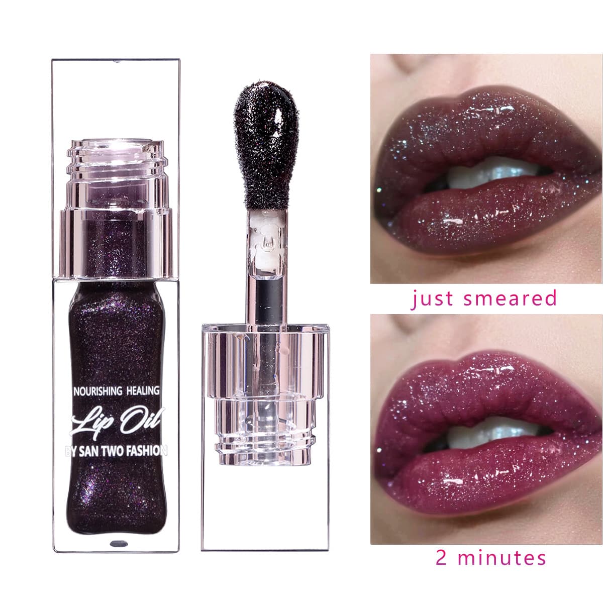 No-logo lip oil moisturizing nourishing lip care oil color-changing lip oil, cross-border export mirror pouty lips fade lip lines