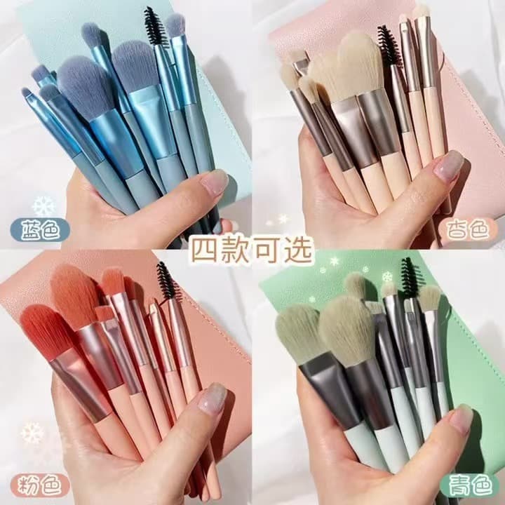 Macaron Makeup Brush Set of Eight Pieces, Morandi Mini Portable Makeup Brush Set, Beginner Beauty Tools Wholesale