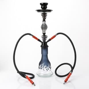 Cross-border New Arabic Double Tube Medium Hookah Set High-End Glass Metal Pipe Large Stock Hookah