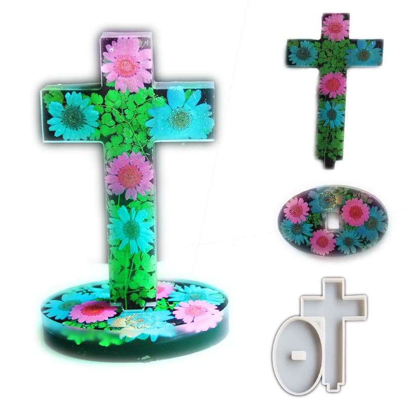 DIY Vintage Cross Plaster Mold Creative Large Cross Base Decoration Aromatherapy Silicone Mold