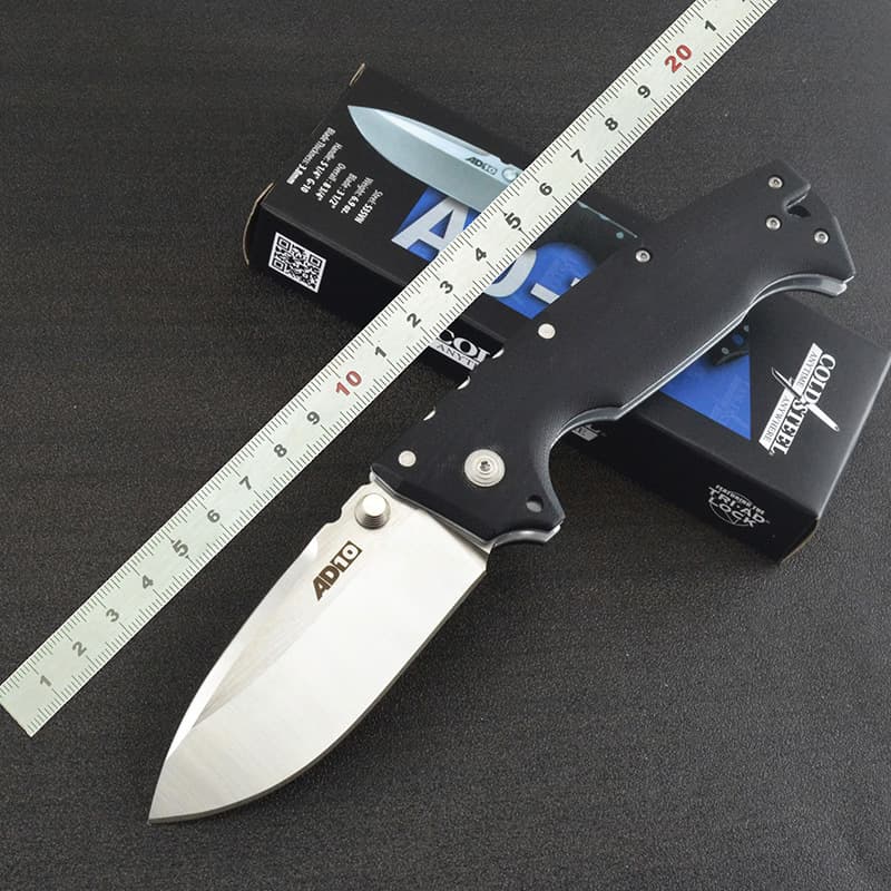 Cold Steel AD10 Outdoor Knife G10 Handle Folding Camping Utility Knife Tactical Folding Knife Home Use Sharpener Knife