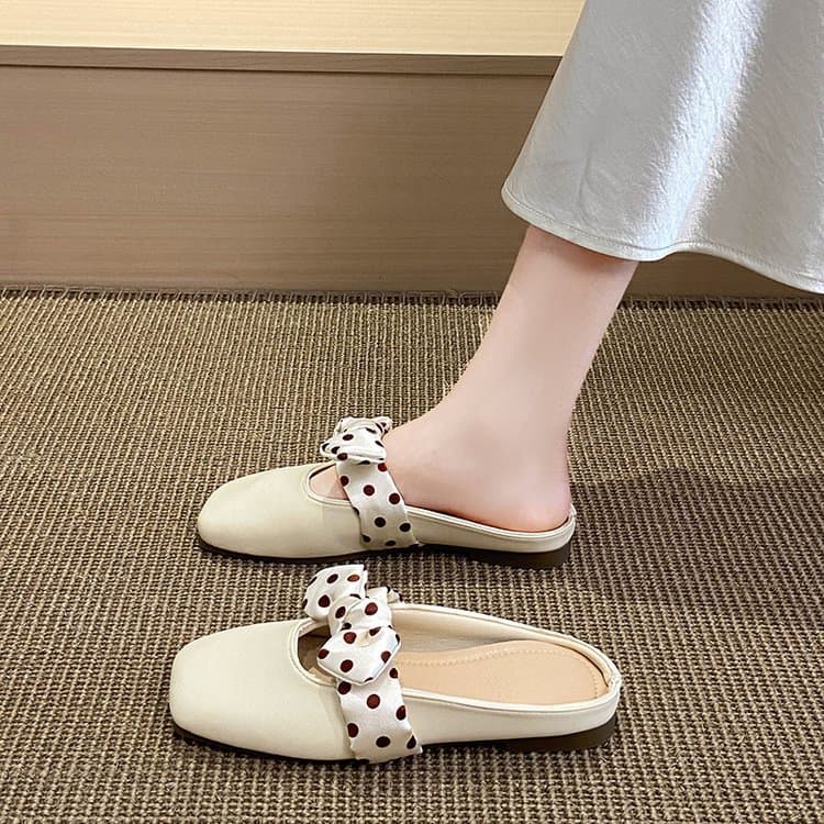 Flat-Bottomed Closed-Toe Half-Slippers for Women, New Spring and Summer Style, Suitable for Pregnant Women, Easy-To-Wear Half-Slipper Gentle Evening Cool Slippers