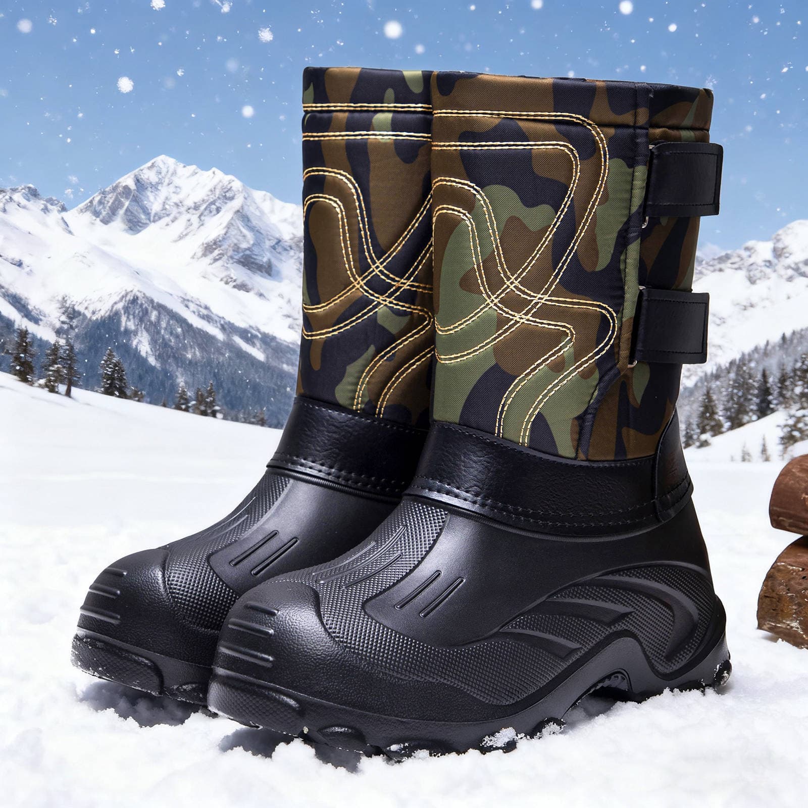 Men's winter cotton shoes, high-top snow boots, cross-border dropshipping, fleece-lined, thickened, waterproof, non-slip slip-on cotton shoes