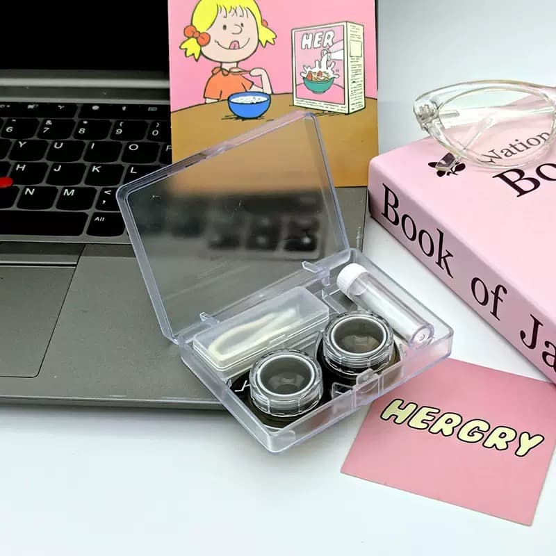 New Stylish Invisible Contact Lens Case for Myopia Care Box, Cosmetic Lens Dual Case Companion Replacement Case LS706