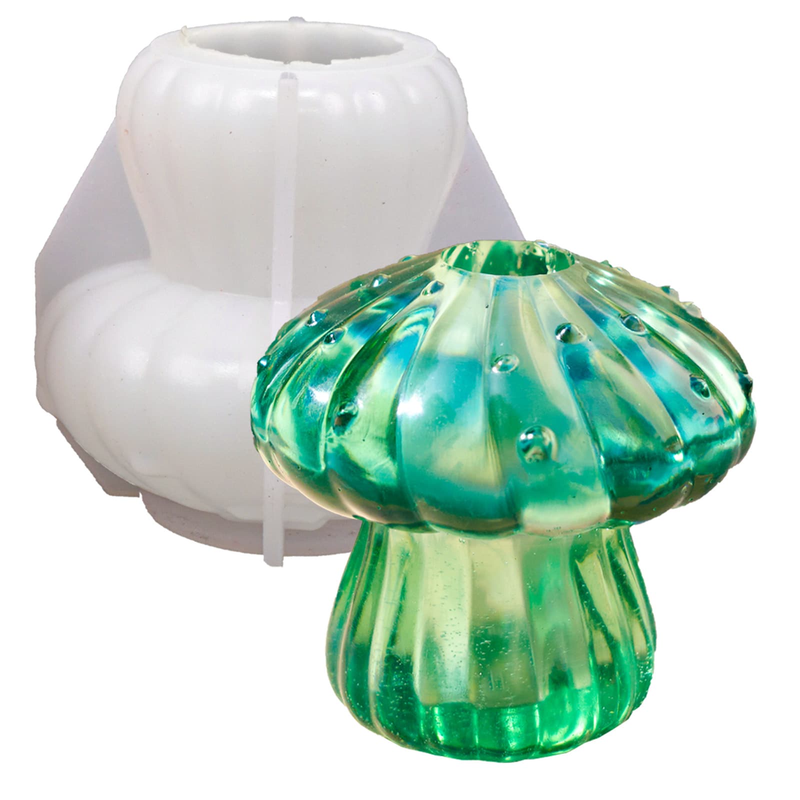 DIY Mushroom Hydroponic Vase Silicone Mold, Candle Holder Resin Casting Mold Creative Mini Cake
