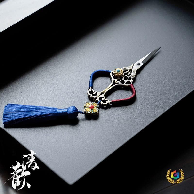 Qinghuan | Tea Scissors for Cutting Tea Bags, Vintage Tea Art and Antique Collectible Small Scissors, Tea Accessory