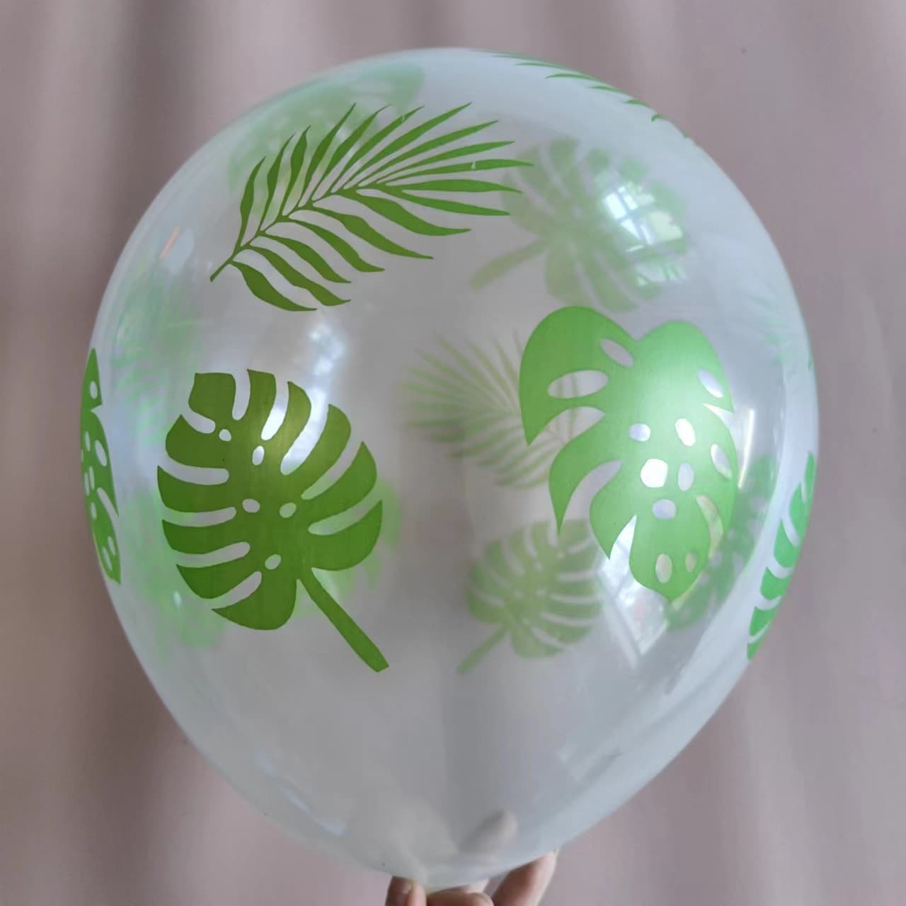 New 12-Inch Amazon Tropical Monstera Leaf Jungle Theme Birthday Party Decoration Transparent Printed Latex Balloon