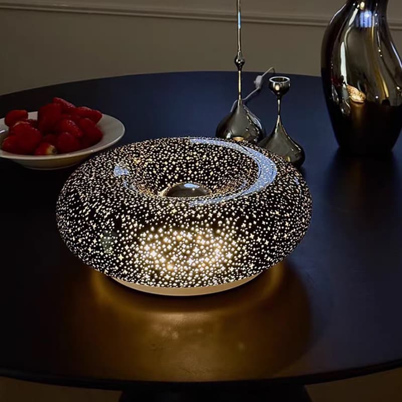 Factory Direct Black Starry Night Light Orange Donut Desk Lamp for Boys and Girls Birthday Gift Decorative Desk Lamp
