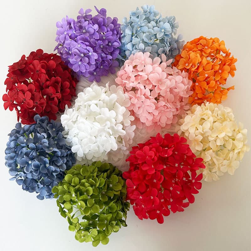 Hydrangea Head Scene Decoration Artificial Silk Flower Head Flower Wall Decoration Fake Flower Cross-border Floral