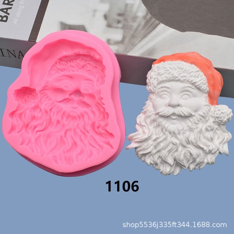 DIY Christmas Series Santa Claus Gingerbread Man Christmas Tree Chocolate Fondant Cake Decoration Making Silicone Mold