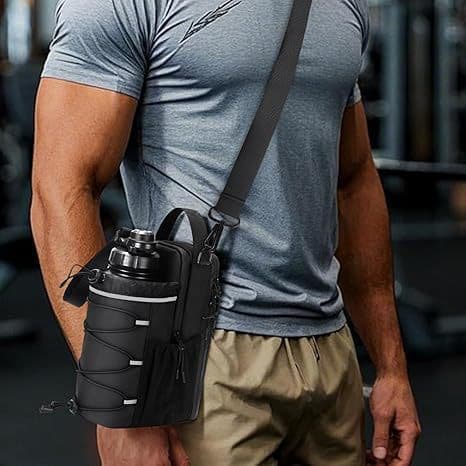 Cross-border best-selling magnetic water bottle bag for fitness, large capacity, specially designed for sports and fitness, portable crossbody bag