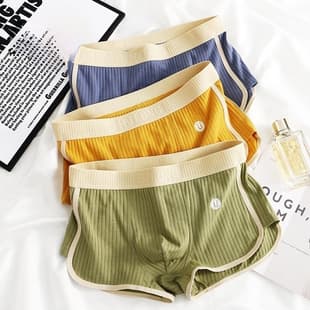 Slim-fit Men's A-Shape Briefs New Multi-Color Boxer Briefs Wholesale Mid-Rise Simple Fashion Breathable Comfortable
