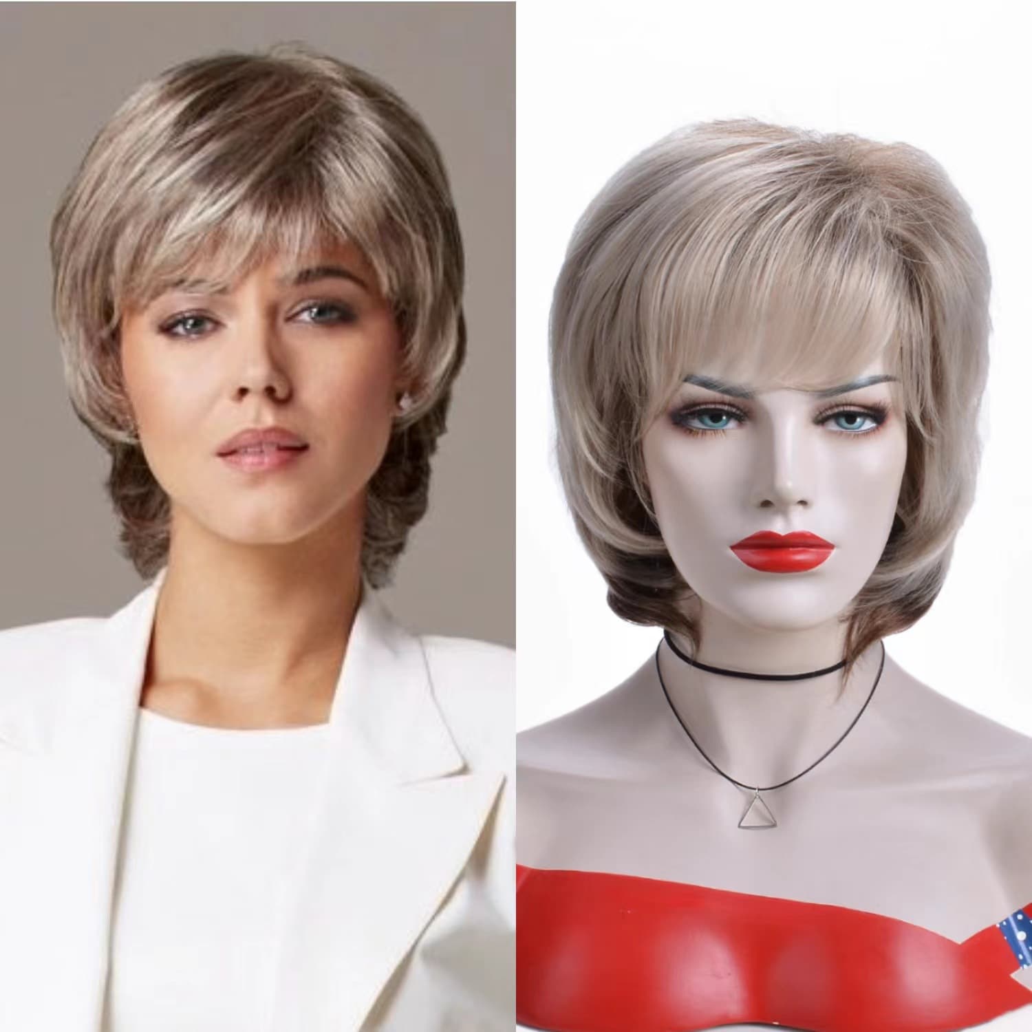Amazon AliExpress Export Wig European American Women Blonde Short Straight Slightly Curly Synthetic Wig Xuchang Manufacturer