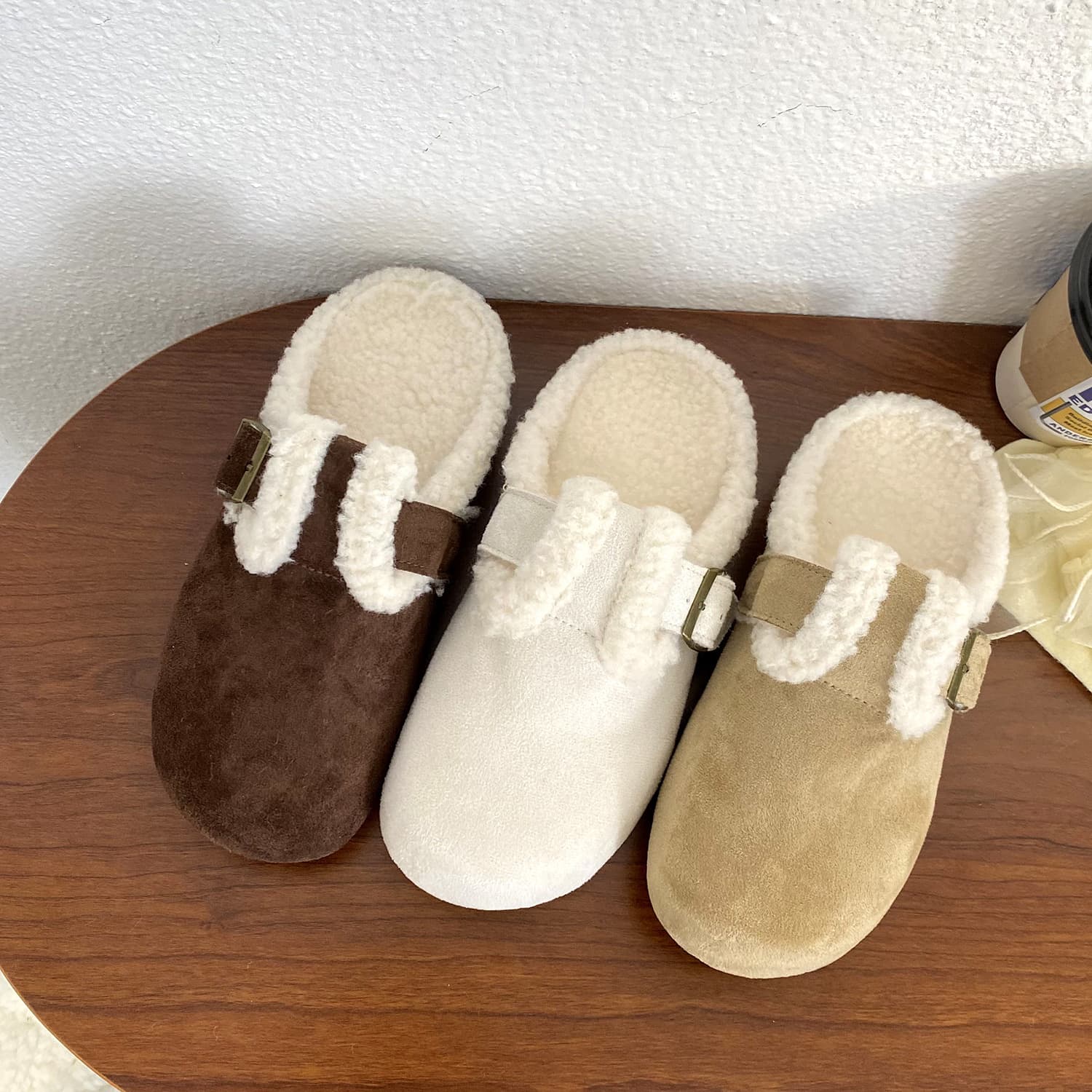 Birkenstock Women's Fur-Lined 2025 Autumn/Winter Forest Style Retro Round-Toe Slip-On Plush Casual Shoes N2273M