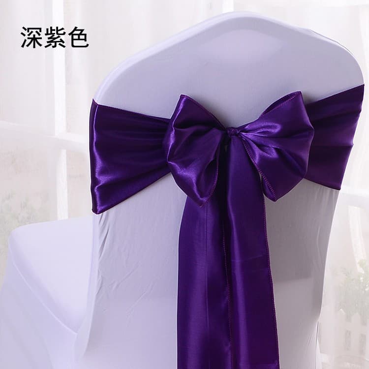 Satin ribbon ribbon banquet wedding chair back decoration chair back flower chair cover bow chair strap