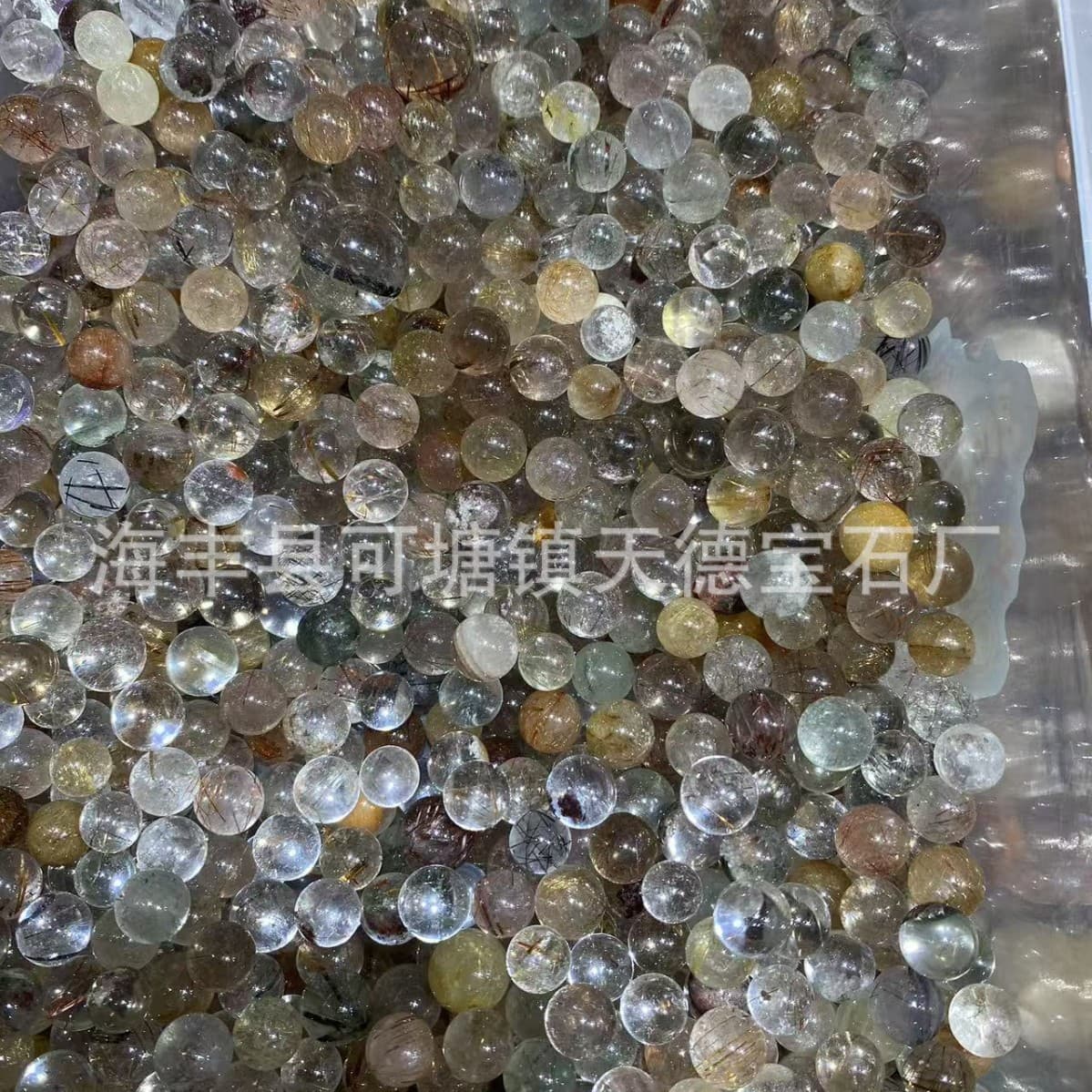 Natural colored hair wafer beads bare stone non-porous loose beads diy inlaid multi-treasure balls with beads manufacturer wholesale crystal