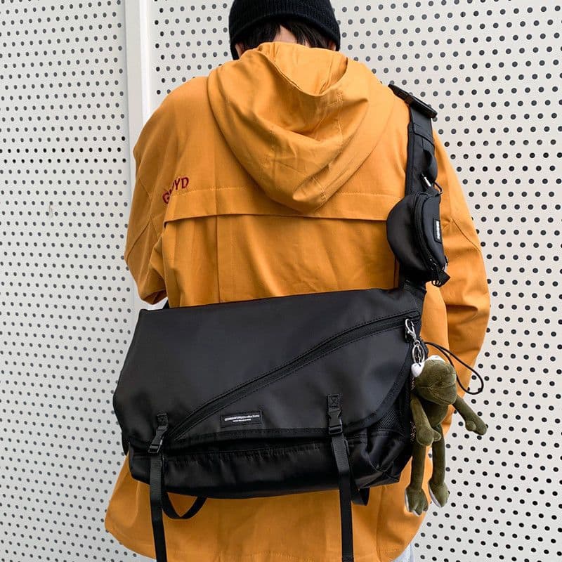 New men's crossbody bag, trendy Japanese style, college student commuting backpack, laptop bag, women's shoulder bag