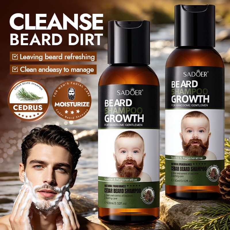 SADOER Cedar Beard Shampoo 100ml Smooth Refreshing Oil Control Cross-border Product