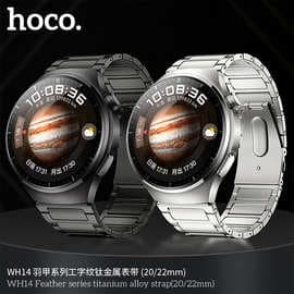 HOCO WH14 Compatible with Huawei GT5 Titanium Metal Watch Band, New 22mm Pure Titanium Samsung Watch Strap