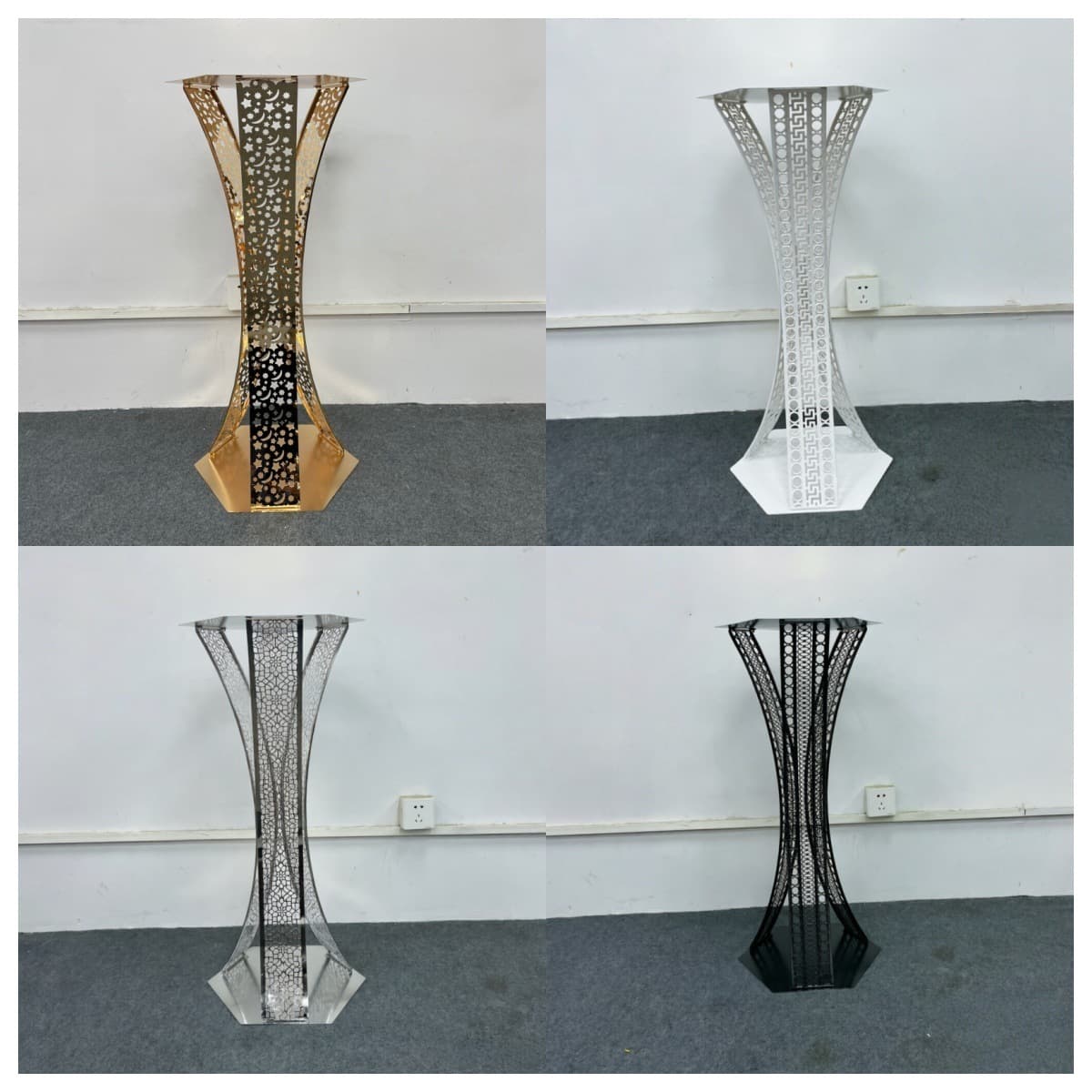 Three-pronged waist flower stand, wedding floral decoration, ceremony stage background, flower arrangement stand, wedding romantic scene arrangement