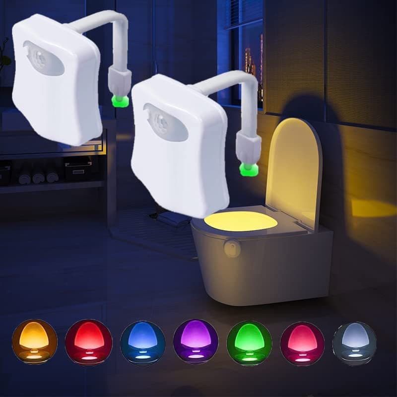 8/16 Color Gradient Creative Toilet Light with Motion Sensor, Hanging Toilet Lid Light