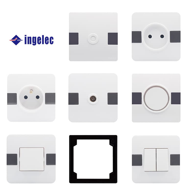 Ingelec Switch Socket Single Light TV Home Switch Panel Wall Switch 1-Gang 2-Gang Two-Way