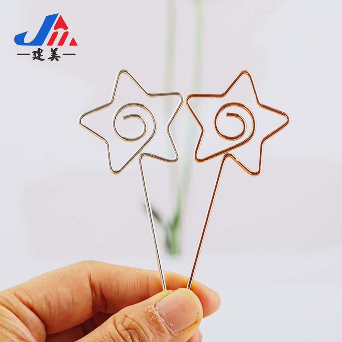Factory stock star, flower, lollipop-shaped home colorful metal electroplated plugin inserts creative note clips